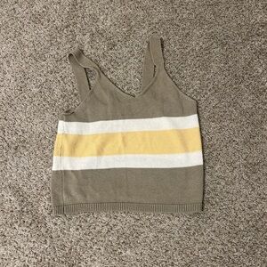 Striped Green and Yellow Women's Top